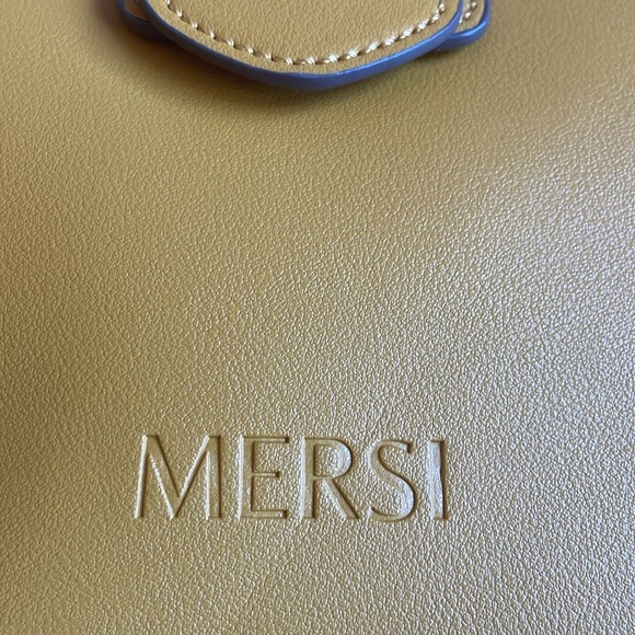 Mersi Bucket Bag Purse Faux Leather Gold Women’s - Picture 9 of 14